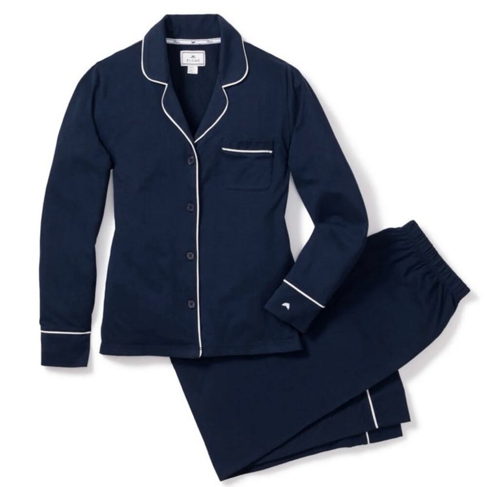 NWOT Women’s Petite Plum Pima Pajama Set in Navy SZ M